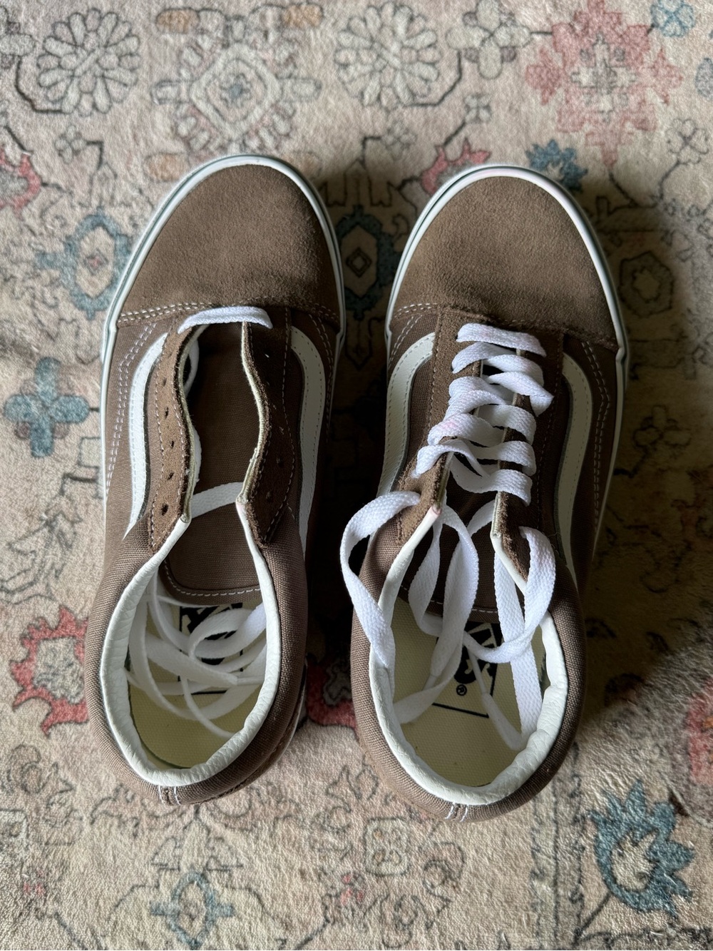 Vans Old Skool Woman's Low Top Sneakers - Brown/White - Picture 3 of 5